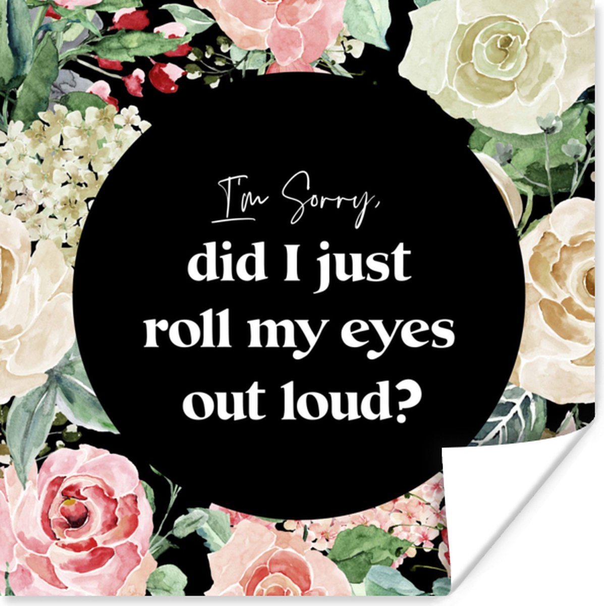 Poster Tiener - Quote - Ogen - 30x30 cm