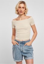 Urban Classics - Rib Off shoulder top - M - Groen