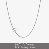 Velini jewels-1.4 MM Cubaanse halsketting-925 Zilver Ketting-55+5cm met anker slot lock
