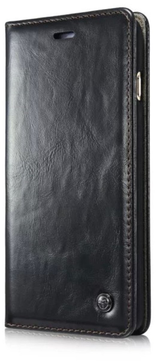 Caseme Oil Wallet lederen case iPhone 6 Plus 6s Plus - Bookcase Zwart