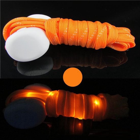 Lichtgevende Nylon Veters - LED - Oranje - Koningsdag