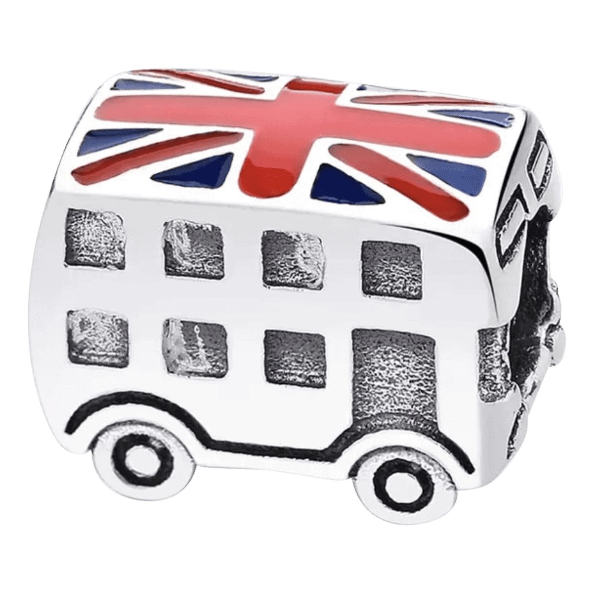 Tracelet - Zilveren bedels - Bedel Dubbeldekker bus | Londen Engeland | 925 Sterling Zilver - Pandora compatible - Met 925 Zilver Certificaat - In Leuke cadeauverpakking - Valentijn tip