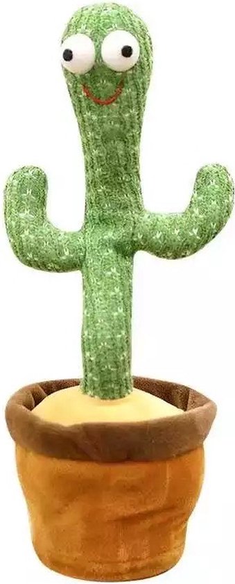 Dansende Cactus - Interactieve Pratende Knuffel - TikTok - Dancing cactus - 120 liedjes - Recorder - Kinderen/Baby - Pluche - Speelgoed - Kerst Cadeautje - Bing - Groen - 32 cm