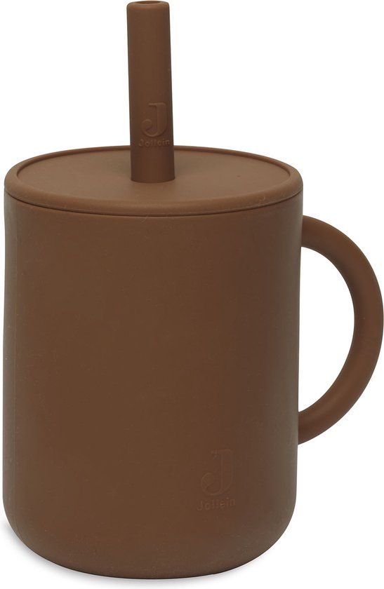 Jollein - Drinkbeker Met Rietje (Caramel) - Siliconen - Baby Drinkberker, Baby Bestek - 6-18 maanden van Jollein — afbeelding 2
