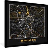 Cadre photo avec affiche - Or - Bruges - Plan de la ville - Carte - Carte - 40x40 cm - Cadre pour affiche