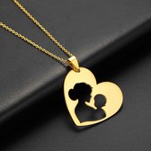 Moeder en baby ketting - Geboorte Ketting - 18K Goud gecoat - sieraden voor vrouwen