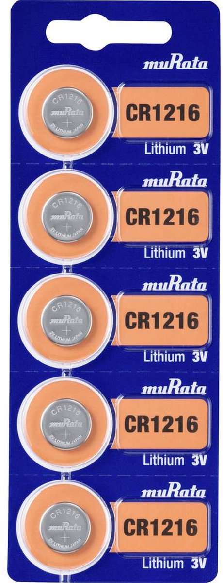 CR1216 Knoopcel Lithium 3 V 30 mAh Murata CR1216-BEABAE 5 stuk(s)
