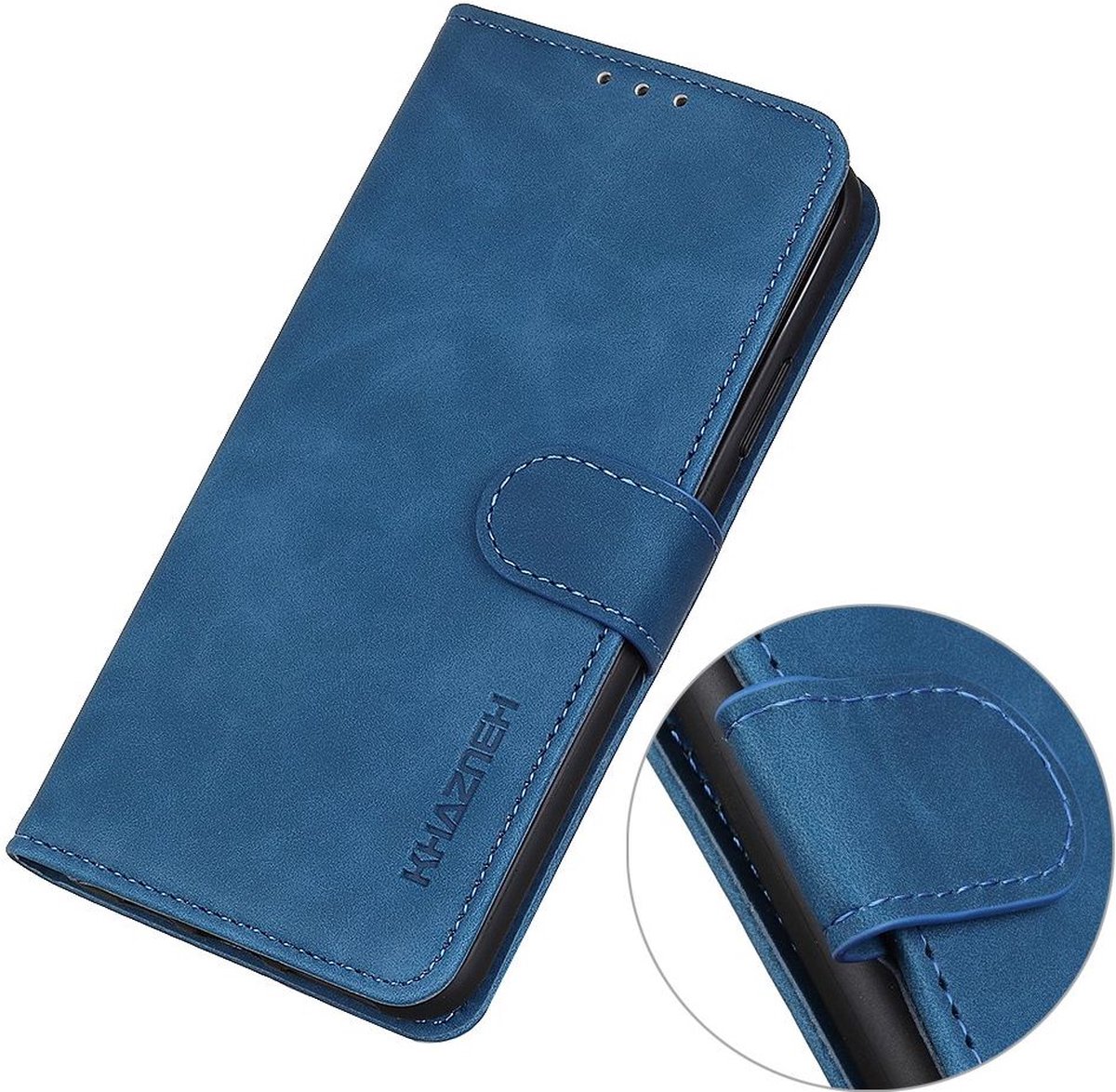 ONETHEFUL Telefoonhoesje Voor Motorola Moto G22 - Flip Case Met Standaard En Kaartenvakken, Blauw