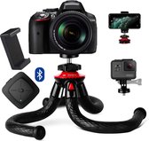 Fotopro UFO2 Flexibel Statief XL — Met Bluetooth afstandsbediening — Geschikt voor spiegelreflexcamera, compactcamera, smartphone en GoPro — Tot 28 cm hoog — Zwart/Rood