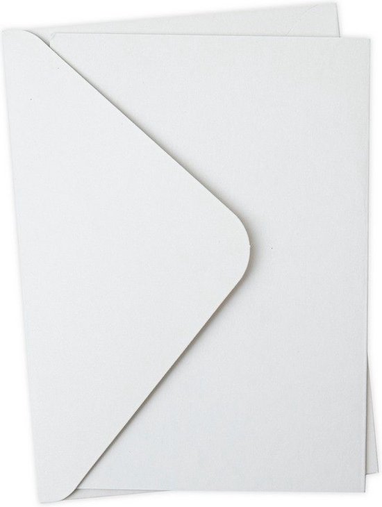 30x Dubbele Kaarten C6 Crème-Wit Met Enveloppen DIN A6 - Zwaar Papier 240g M