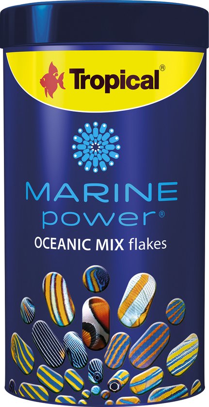 Foto: Tropical marine power oceanic mix 250ml vlokvoer zeewater visvoer