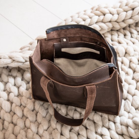 Tas Steef leer donkerbruin main image 1