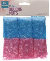 Douchemuts | 6 stuks | Shower caps | Roze en blauw | Badmuts | Douchecap