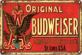 Signs-USA - Retro wandbord - metaal - Original Budweiser - 20 x 30 cm