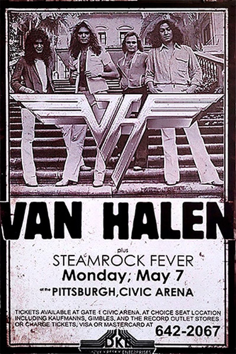 Signs-USA - Concert Sign - metaal - Van Halen - Pittsburgh - 20 x 30 cm