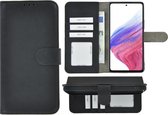 Geschikt voor Samsung Galaxy A53 5G Hoesje - Bookcase - A53 5G Hoesje - Pu Leder Wallet Book Case Zwart Cover