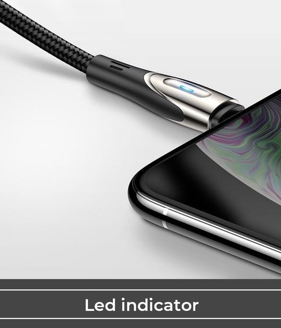 iPhone oplader kabel geschikt voor Apple iPhone 6,7,8,X,XS,XR,11,12,13,Mini,Pro Max - iPhone / iPad kabel - iPhone / iPad oplaadkabel - iPhone snoertje - iPhone lightning lader - Gevlochten Nylon – 2 Meter van ZEDAR® - Zedar