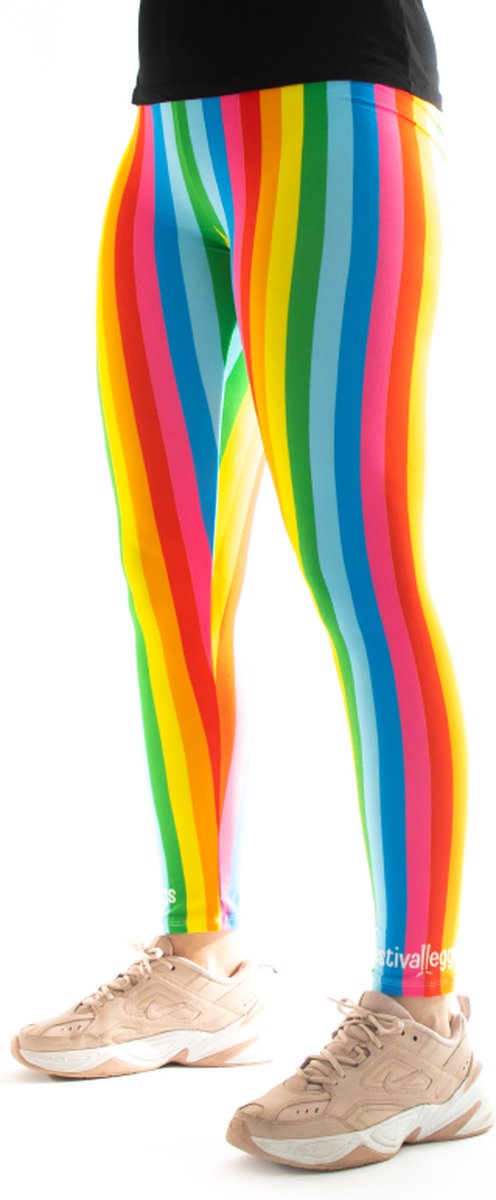 Regenboog Legging van Festivallegging - Rainbow - Maat L/XL - Comfortabel - Ademend - Zachte Stof