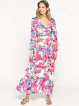 LOLALIZA Maxi-jurk met psychedelische print - Roze - Maat 38