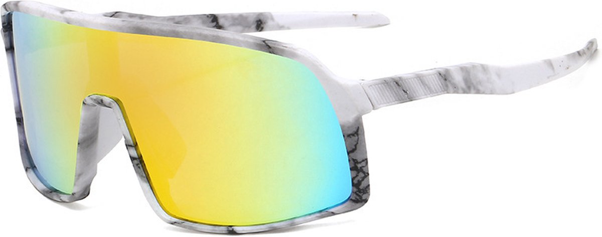 Garpex® Fietsbril - Sportbril - Polaroid Zonnebril - Zonnebril - Racefiets - Mountainbike - Motor - Camouflage Frame Goudkleurige Lens - Garpex®