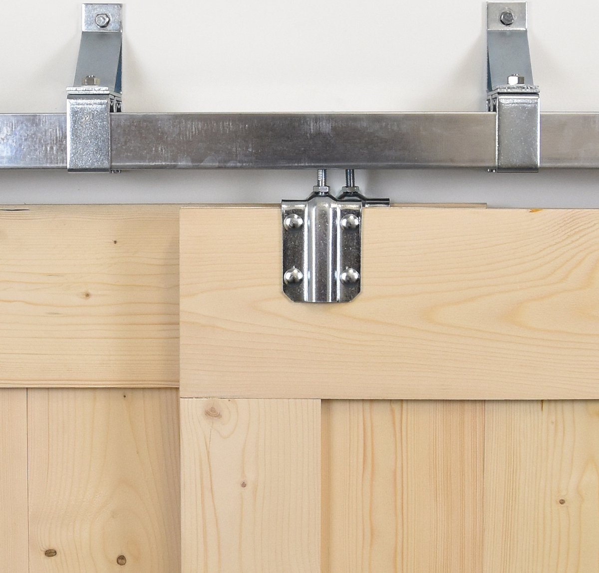 Barnwoodweb schuifdeursysteem box track - dubbel - gegalvaniseerd - 200 cm - plafondbevestiging