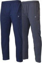 2-Pack Donnay 2-way stretch trainingsbroek - Sportbroek - Alex - Heren - Maat XXL - Navy & Donker grijs