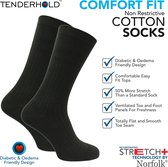 Norfolk - 2 paar - Oedeemvriendelijk Tenderhold Comfort Fit - Katoen Diabetes sokken - Joseph - 39-42 Blauw