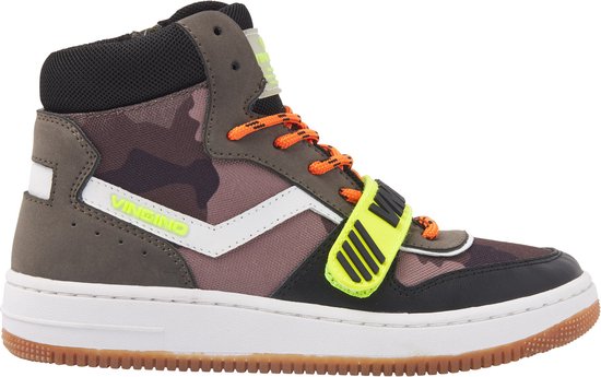 Vingino Rens mid velcro Sneaker - Jongens - Army green - Maat 28 | bol.com