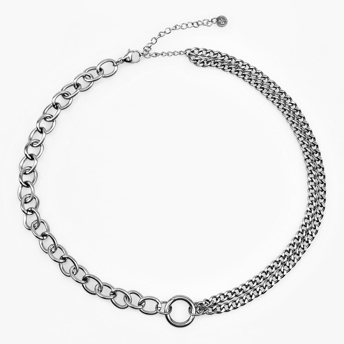 Dottilove Gentiana Ketting Dames - Wit Gold Plated op RVS - Verstelbare Schakelsketting
