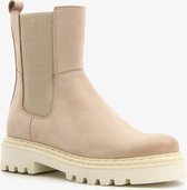 Groot leren meisjes chelsea boots - Beige - Maat 39 - Echt leer