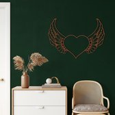 Wanddecoratie | Engelenhart / Angel Heart  decor | Metal - Wall Art | Muurdecoratie | Woonkamer |Bronze| 75x53cm