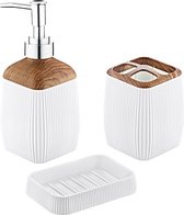 3 delig badkameraccesoireset | Zeepdispenser | Zeephouder | Tandenborstelhouder