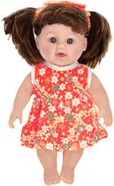 Pop - Babypop - Speelgoed pop - Baby doll - Bloemen outfit - Rood