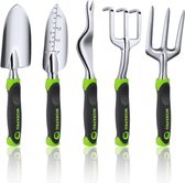 Manzibo Tuingereedschap Set - 5 Stuks - Tuingereedschapsetje - Soft Grip - Gereedschap Set - Tool Set - Groen