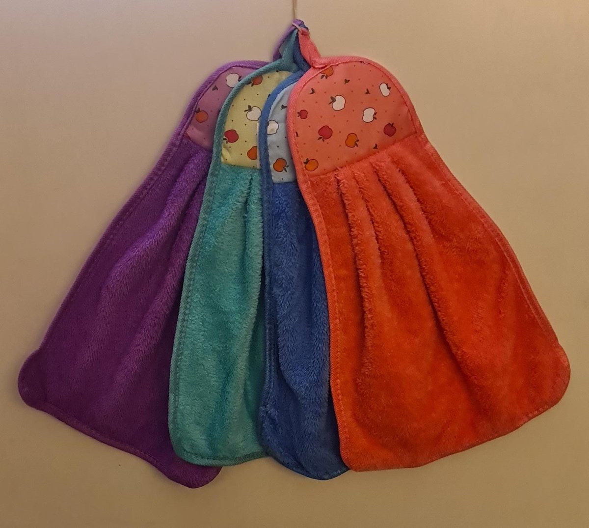 Flanellen Handdoekjes - in 4 kleuren; rose,groen,blauw en paars