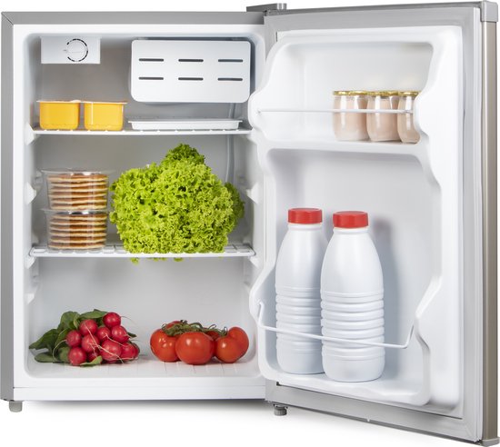 Tafelmodel koelkast: PRIMO PR128FR Koelkast tafelmodel – 65 liter inhoud – Zilver – Koelkast tafelmodel vrijstaand, van het merk PRIMO