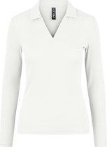 Pieces T-shirt Pctaya Ls Polo Top Bc 17124349 Bright White Dames Maat - XS