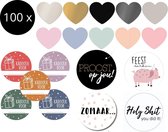 100 x Sluitstickers Cadeaustickers | Sluitzegel | Envelop stickers | Cadeau Verjaardag Traktatie | Leuk Verpakt