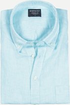 Steppin' Out Spring 2021  Linen Melange Button Down Mannen - Regular Fit - Linnen - Blauw (L)