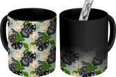 Magische Mok - Foto op Warmte Mokken - Koffiemok - Tiener - Schedel - Bloemen - Patronen - Magic Mok - Beker - 350 ML - Theemok