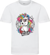 Hipster Unicorn - Unicorn T-shirt - T-shirt - Maat S - T-shirt wit korte mouw