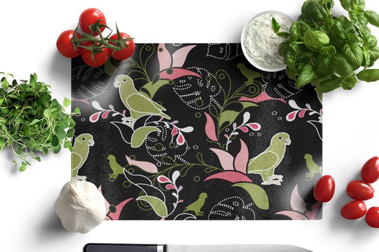 Planche à découper en Verres - 39x28 - Jungle - Vogel - Motifs - Planches à découper en Glas