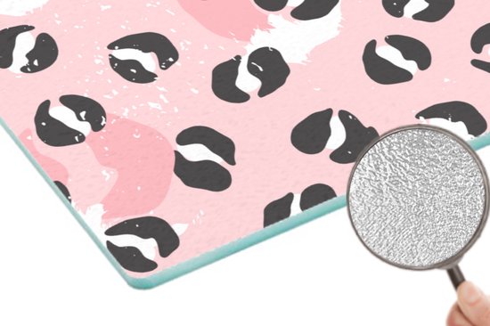 Planche à découper en Verres - 39x28 - Imprimé panthère - Deren - Design - Rose - Planches à découper en Glas