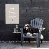 MOODZ design | Tuinposter | Buitenposter | Food, friends, sunshine | 50 x 70 cm | Zand