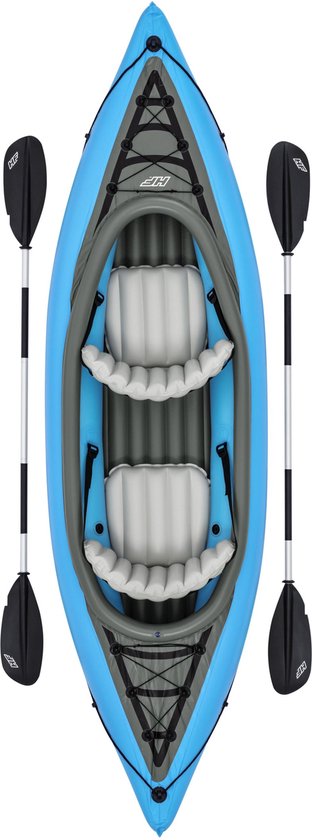 Bestway - Opblaasbare Kayak - Hydro-Force Cove Champion X2 - 2 Persoons - Inclusief Peddels, Stoelen, Handpomp en Vinnen