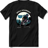 Skill Academy | TSK Studio Mountainbike kleding Sport T-Shirt | Blauw - Paars | Heren / Dames | Perfect MTB Verjaardag Cadeau Shirt Maat XXL