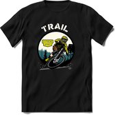 Trail | TSK Studio Mountainbike kleding Sport T-Shirt | Geel | Heren / Dames | Perfect MTB Verjaardag Cadeau Shirt Maat XXL