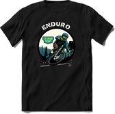 Enduro | TSK Studio Mountainbike kleding Sport T-Shirt | Blauw | Heren / Dames | Perfect MTB Verjaardag Cadeau Shirt Maat L