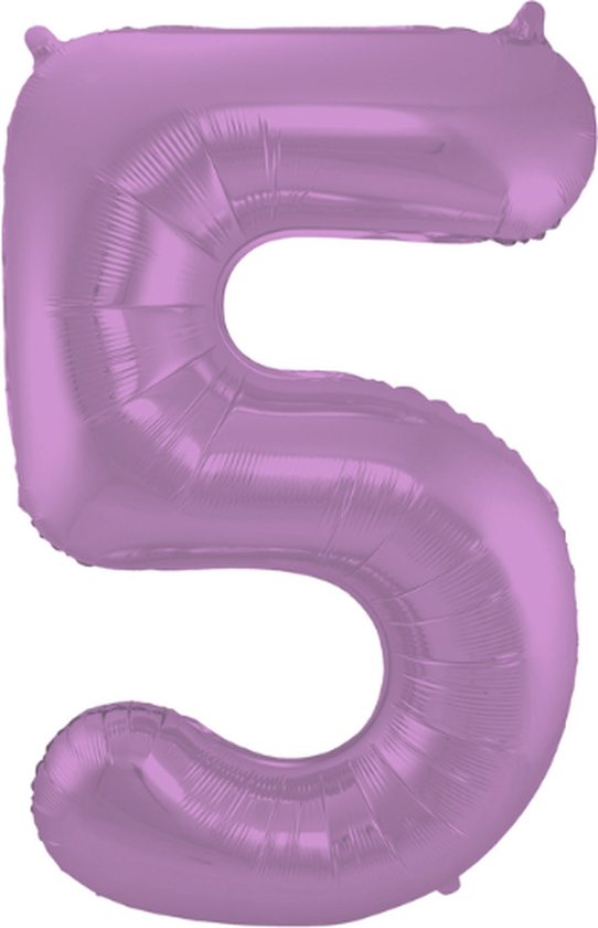 Folieballon 5 jaar metallic paars 86cm