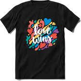Love Wins | Pride T-Shirt Heren - Dames - Unisex | LHBTI / LGBT / Gay / Homo / Lesbi |Cadeau Shirt | Grappige Love is Love Spreuken - Zinnen - Teksten Maat S